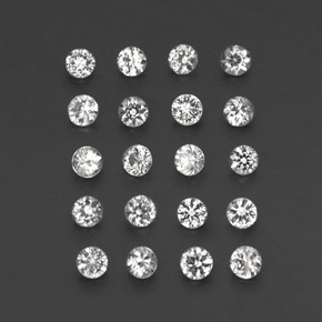 캐럿 천연 화이트 사파이어 보석, 라운드 컷, 2.26 mm, VVS-VS