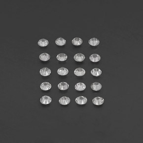 캐럿 천연 화이트 사파이어 보석, 라운드 컷, 2.26 mm, VVS-VS