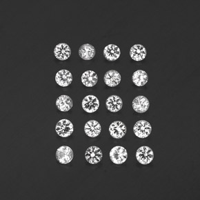 캐럿 천연 화이트 사파이어 보석, 라운드 컷, 2.23 mm, VVS-VS