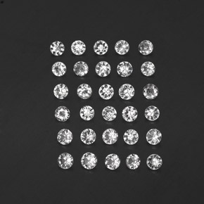 캐럿 천연 화이트 사파이어 보석, 라운드 컷, 2.17 mm, VVS-VS