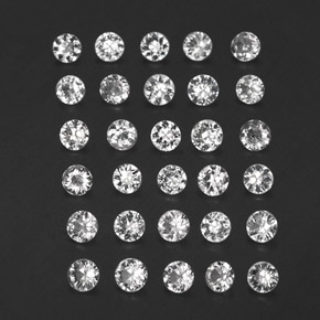 캐럿 천연 화이트 사파이어 보석, 라운드 컷, 2.17 mm, VVS-VS