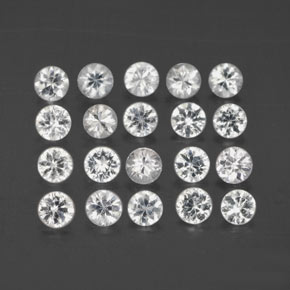 캐럿 천연 화이트 사파이어 보석, 라운드 컷, 2.64 mm, VVS-VS