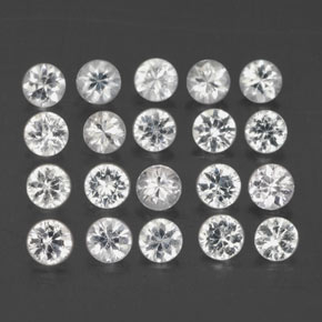 캐럿 천연 화이트 사파이어 보석, 라운드 컷, 2.64 mm, VVS-VS