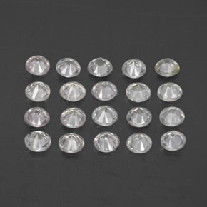 캐럿 천연 화이트 사파이어 보석, 라운드 컷, 2.64 mm, VVS-VS