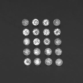 캐럿 천연 화이트 사파이어 보석, 라운드 컷, 2.79 mm, VVS-VS