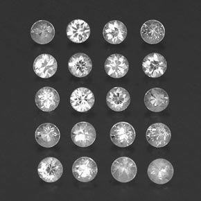 캐럿 천연 화이트 사파이어 보석, 라운드 컷, 2.79 mm, VVS-VS