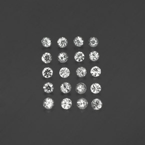캐럿 천연 화이트 사파이어 보석, 라운드 컷, 2.93 mm, VVS-VS