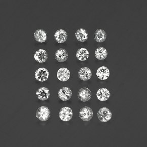 캐럿 천연 화이트 사파이어 보석, 라운드 컷, 2.93 mm, VVS-VS