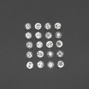 캐럿 천연 화이트 사파이어 보석, 라운드 컷, 3.00 mm, VVS-VS
