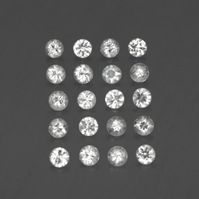 캐럿 천연 화이트 사파이어 보석, 라운드 컷, 3.00 mm, VVS-VS