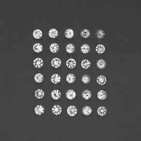 캐럿 천연 화이트 사파이어 보석, 라운드 컷, 2.18 mm, VVS-VS