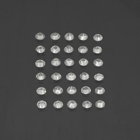 캐럿 천연 화이트 사파이어 보석, 라운드 컷, 2.18 mm, VVS-VS