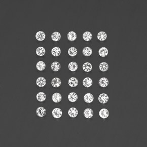 캐럿 천연 화이트 사파이어 보석, 라운드 컷, 2.15 mm, VVS-VS