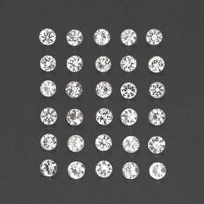 캐럿 천연 화이트 사파이어 보석, 라운드 컷, 2.15 mm, VVS-VS
