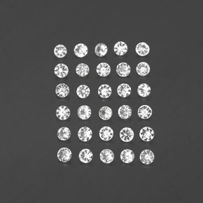 캐럿 천연 화이트 사파이어 보석, 라운드 컷, 2.18 mm, VVS-VS
