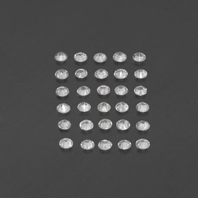 캐럿 천연 화이트 사파이어 보석, 라운드 컷, 2.18 mm, VVS-VS