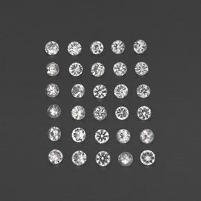 캐럿 천연 화이트 사파이어 보석, 라운드 컷, 2.24 mm, VVS-VS