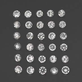 캐럿 천연 화이트 사파이어 보석, 라운드 컷, 2.24 mm, VVS-VS