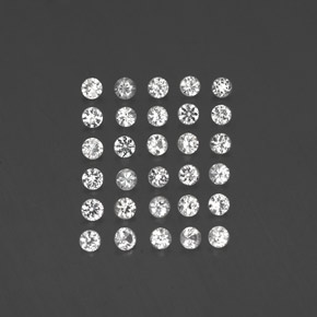 캐럿 천연 화이트 사파이어 보석, 라운드 컷, 2.15 mm, VVS-VS