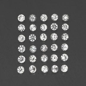 캐럿 천연 화이트 사파이어 보석, 라운드 컷, 2.15 mm, VVS-VS