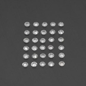 캐럿 천연 화이트 사파이어 보석, 라운드 컷, 2.15 mm, VVS-VS