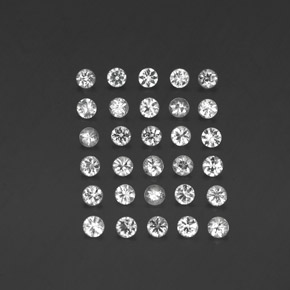 캐럿 천연 화이트 사파이어 보석, 라운드 컷, 2.36 mm, VVS-VS