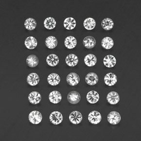 캐럿 천연 화이트 사파이어 보석, 라운드 컷, 2.36 mm, VVS-VS