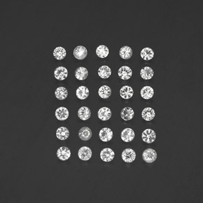 캐럿 천연 화이트 사파이어 보석, 라운드 컷, 2.33 mm, VVS-VS