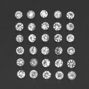 캐럿 천연 화이트 사파이어 보석, 라운드 컷, 2.33 mm, VVS-VS