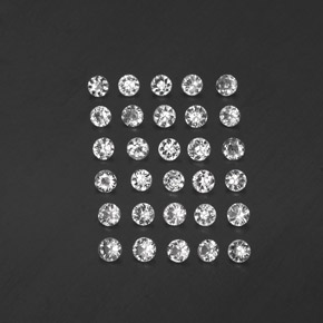 캐럿 천연 화이트 사파이어 보석, 라운드 컷, 2.42 mm, VVS-VS