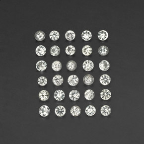 캐럿 천연 화이트 사파이어 보석, 라운드 컷, 2.23 mm, VVS-VS