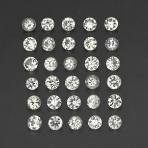 캐럿 천연 화이트 사파이어 보석, 라운드 컷, 2.23 mm, VVS-VS