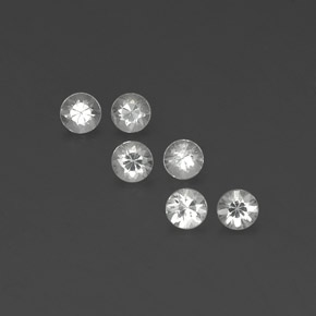캐럿 천연 화이트 사파이어 보석, 라운드 컷, 3.57 mm, VVS-VS