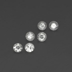 캐럿 천연 화이트 사파이어 보석, 라운드 컷, 3.57 mm, VVS-VS