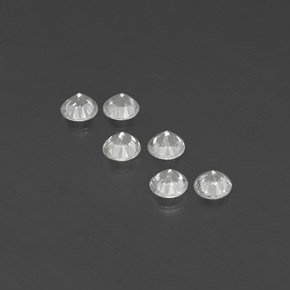 캐럿 천연 화이트 사파이어 보석, 라운드 컷, 3.57 mm, VVS-VS