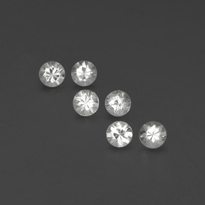 캐럿 천연 화이트 사파이어 보석, 라운드 컷, 3.54 mm, VVS-VS