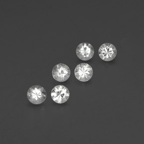 캐럿 천연 화이트 사파이어 보석, 라운드 컷, 3.54 mm, VVS-VS