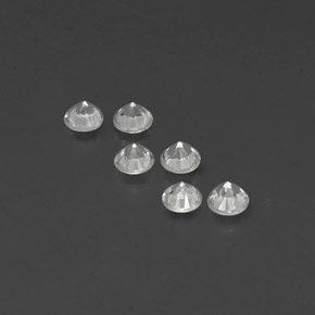 캐럿 천연 화이트 사파이어 보석, 라운드 컷, 3.54 mm, VVS-VS