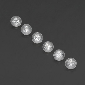캐럿 천연 화이트 사파이어 보석, 라운드 컷, 3.61 mm, VVS-VS