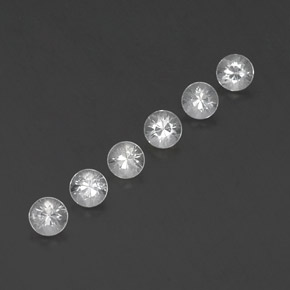 캐럿 천연 화이트 사파이어 보석, 라운드 컷, 3.61 mm, VVS-VS
