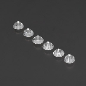 캐럿 천연 화이트 사파이어 보석, 라운드 컷, 3.61 mm, VVS-VS