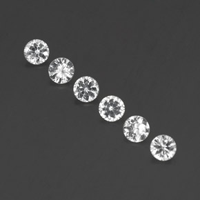캐럿 천연 화이트 사파이어 보석, 라운드 컷, 3.57 mm, VVS-VS