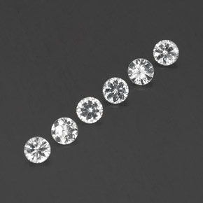 캐럿 천연 화이트 사파이어 보석, 라운드 컷, 3.57 mm, VVS-VS