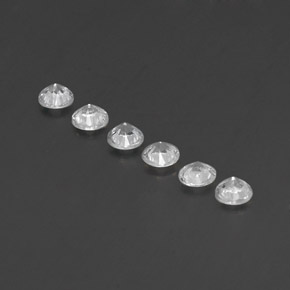 캐럿 천연 화이트 사파이어 보석, 라운드 컷, 3.57 mm, VVS-VS