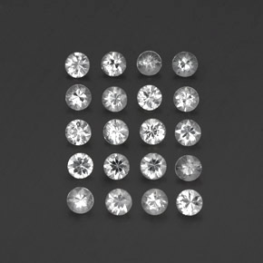 3.19캐럿 천연 화이트 사파이어 보석, 라운드 컷, 3.24 mm, VVS-VS