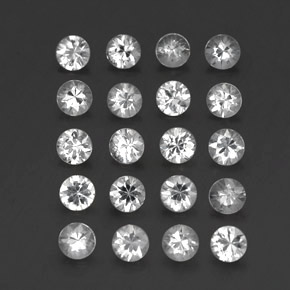 3.19캐럿 천연 화이트 사파이어 보석, 라운드 컷, 3.24 mm, VVS-VS