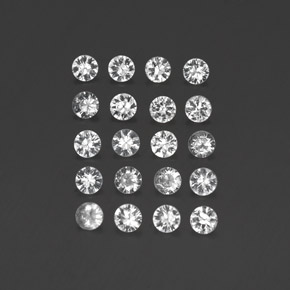 캐럿 천연 화이트 사파이어 보석, 라운드 컷, 3.12 mm, VVS-VS