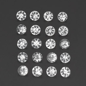 캐럿 천연 화이트 사파이어 보석, 라운드 컷, 3.12 mm, VVS-VS
