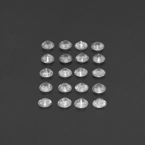 캐럿 천연 화이트 사파이어 보석, 라운드 컷, 3.12 mm, VVS-VS