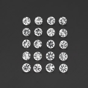 캐럿 천연 화이트 사파이어 보석, 라운드 컷, 3.16 mm, VVS-VS